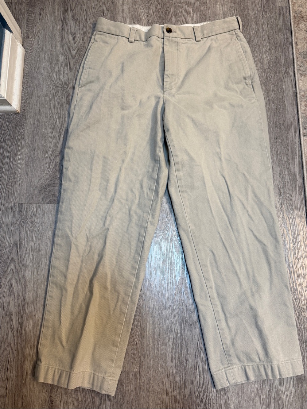 Brooks Brothers 346 Pants Mens 35x30 (34x26) Chino Straight Leg Flat Travel Tan